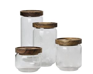 Glass Jars With Wooden Lids | 700ml Best Air Tight Glass Jar