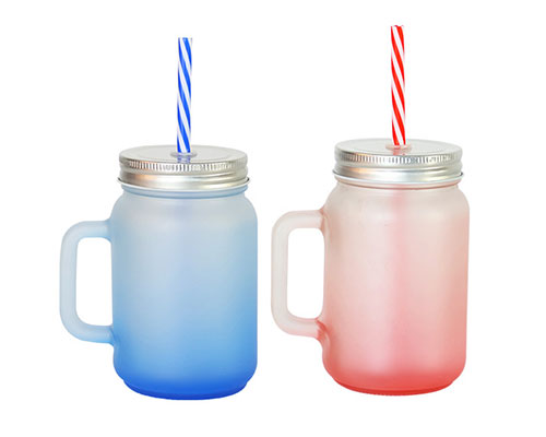 Mason Jar Mugs With Handles 430ml Best Colored Glass Cups