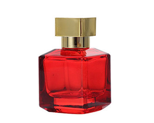 Red Empty Glass Square Perfume Bottle