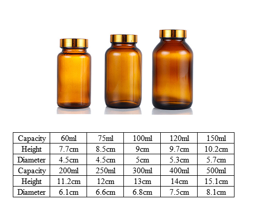 Amber Glass Pill Bottles