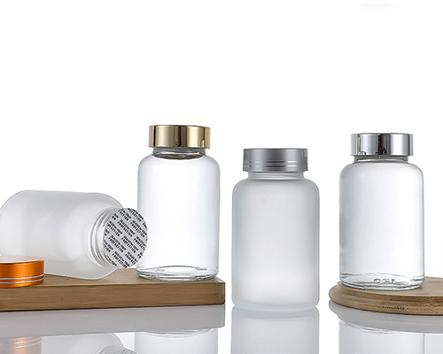 Clear and Frosted Glass Medicine Bottles