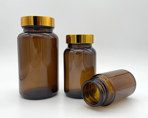 Empty Amber Glass Pill Bottles