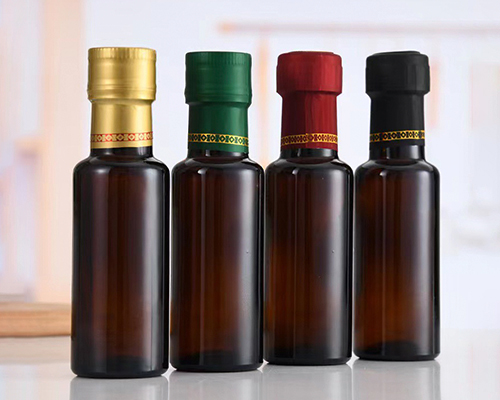 Mini Amber Glass Olive Oil Bottles