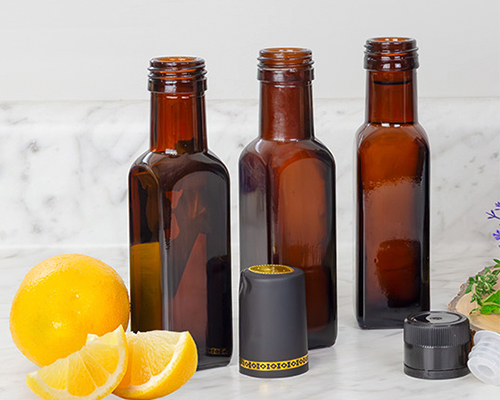 Small Amber Glass Olive Oil Bottles