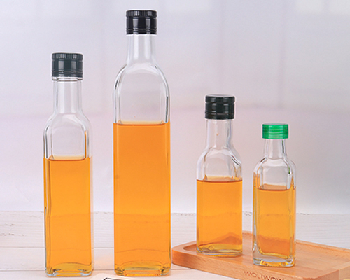 Square Clear Glass Cooking Oil Bottles