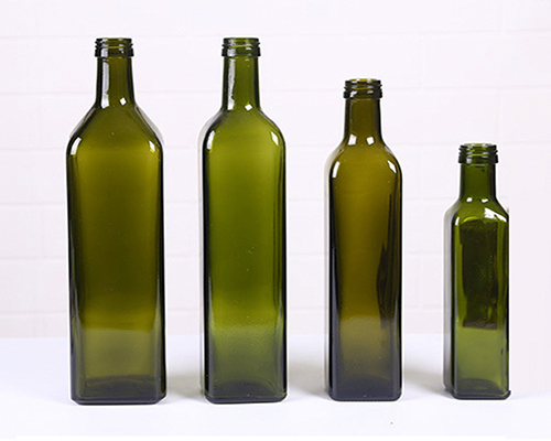 Wholesale Square Green Glass Olive Oil Bottles