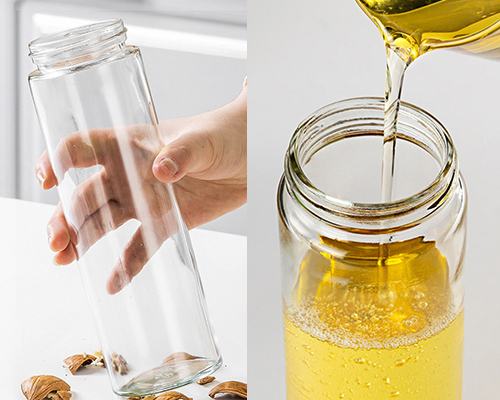 Clear Glass Olive Oil Bottle