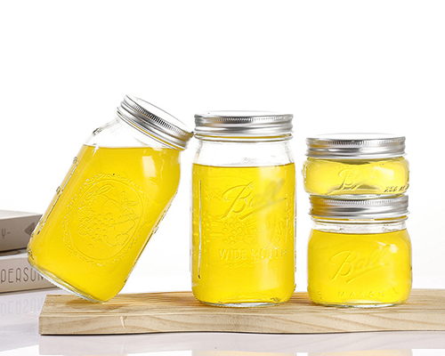 Honey Glass Jars with Metal Lids