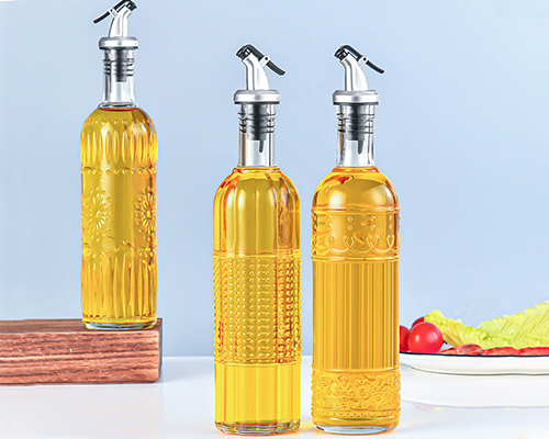 Round Glass Oil Bottles With Pourer