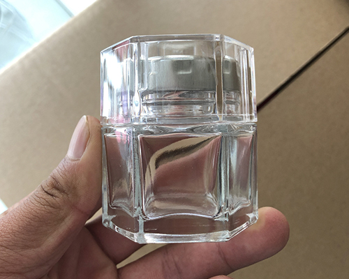 Small Hexagonal Glass honey Jars With Lids